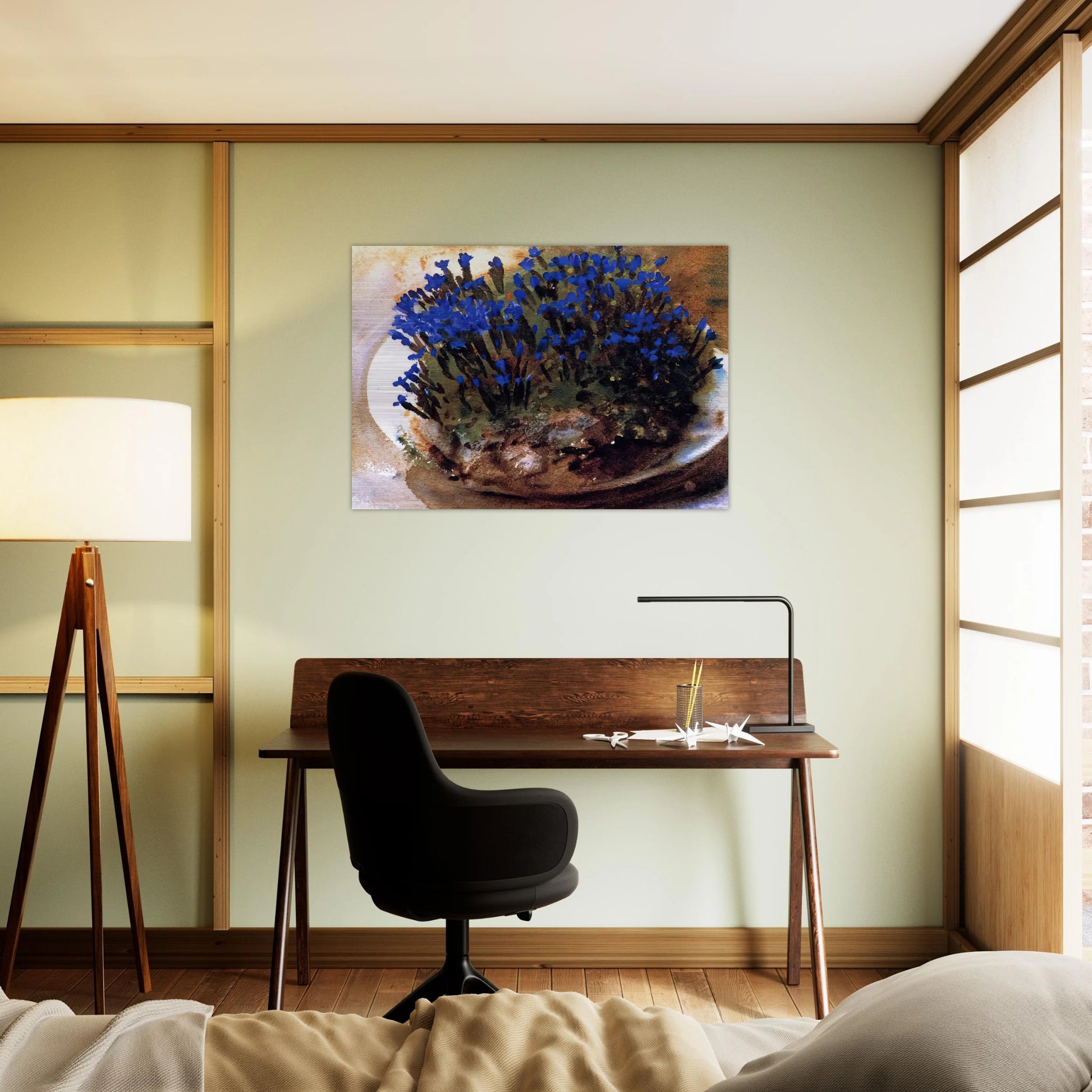 Blue Gentians - John Singer Sargent Brushed Aluminum Print - 70x100 cm / 28x40 inches | John Singer Sargent Aluminum Print | John Singer Sargent Prints