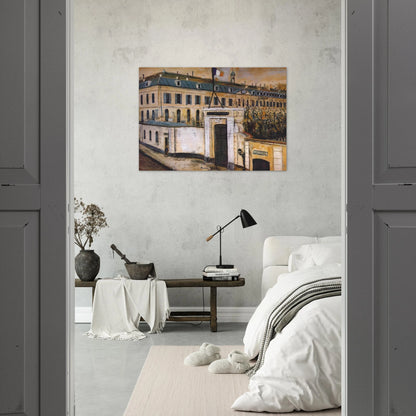 MILITARY HOSPITAL - Maurice Utrillo Brushed Aluminum Print - 70x100 cm / 28x40 inches | Maurice Utrillo Aluminum Print | Maurice Utrillo Prints