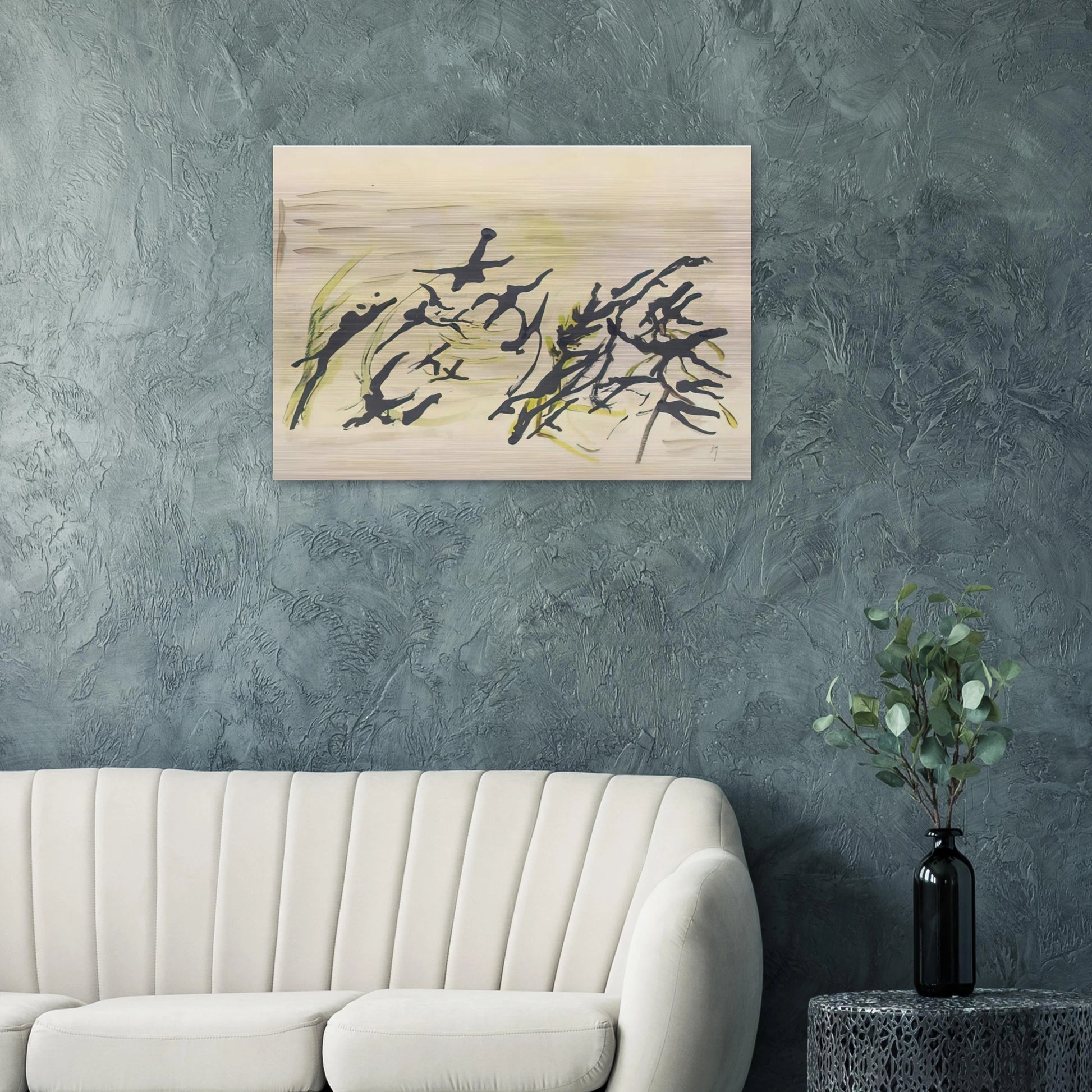 Composition - Surrealism, Tachisme - Henri Michaux Brushed Aluminum Print - 70x100 cm / 28x40 inches | Henri Michaux Aluminum Print | Henri Michaux Prints
