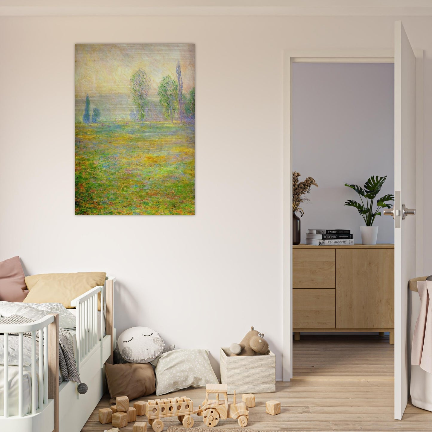 Meadows in Giverny - claude monet Brushed Aluminum Print - 70x100 cm / 28x40 inches | claude monet Aluminum Print | claude monet Prints