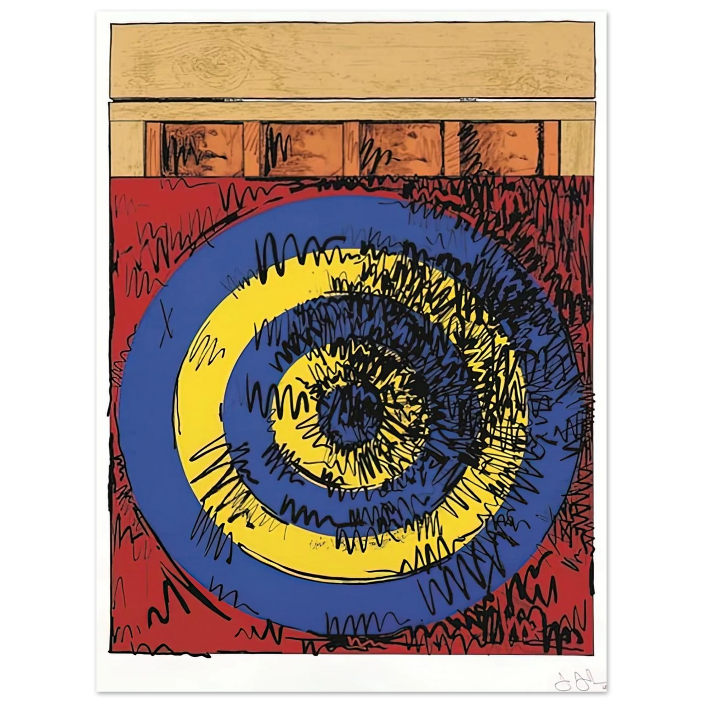 Jasper Johns - TARGET WITH FOUR FACES ULAE 55 1968  75x100 cm / 30x40inches Fine Art Poster