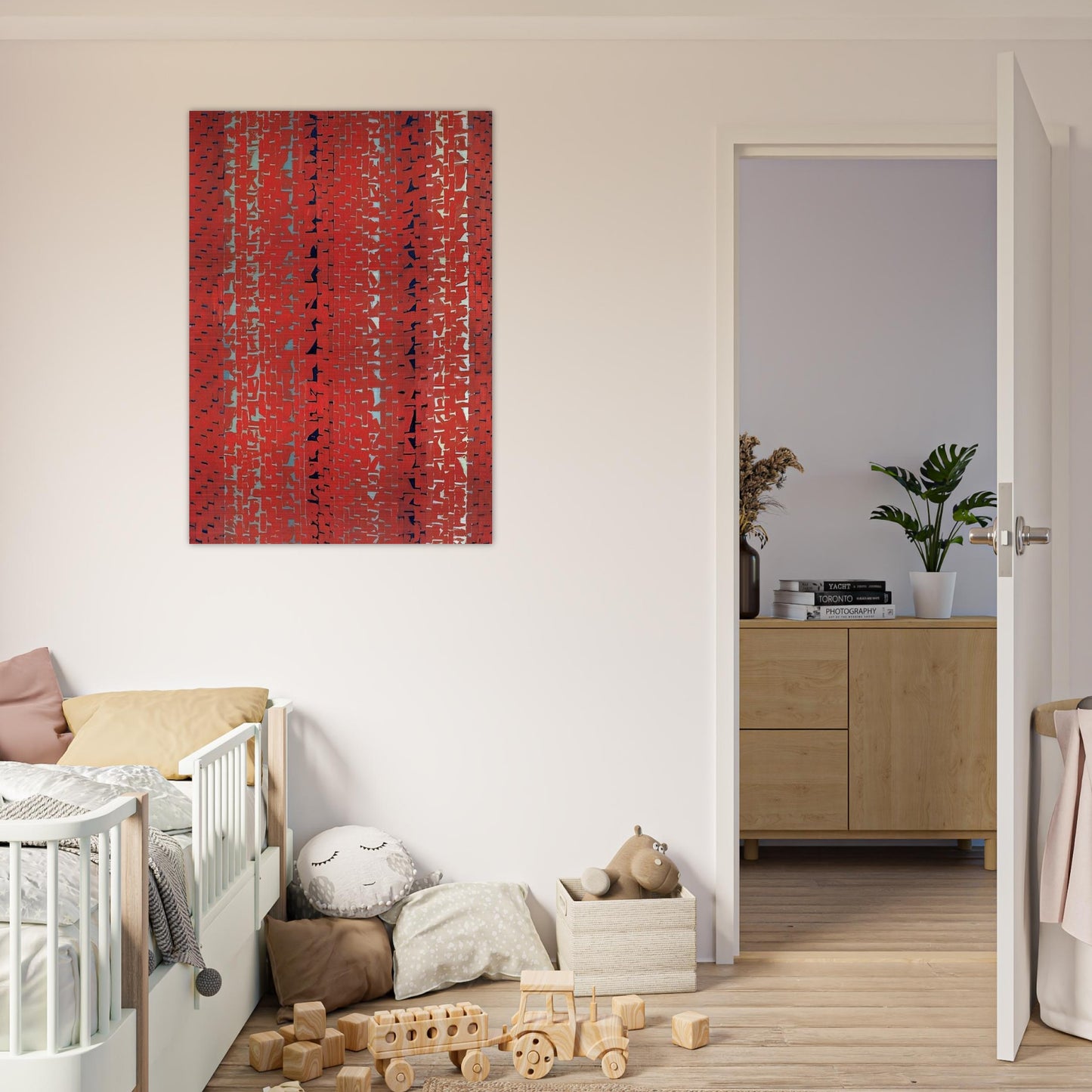 RED SUNSET OLD POND CONCERTO 1972 - Alma Woodsey Thomas Brushed Aluminum Print - 70x100 cm / 28x40 inches | Alma Woodsey Thomas Aluminum Print | Alma Woodsey Thomas Prints