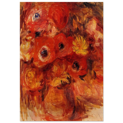 Vase of Anemones - Pierre-Auguste Renoir Brushed Aluminum Print - 70x100 cm / 28x40 inches | Pierre-Auguste Renoir Aluminum Print | Pierre-Auguste Renoir Prints