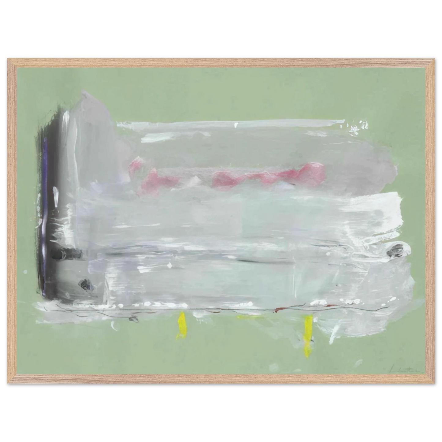 Helen Frankenthaler - Untitled - 1984 Wall art - 21x29.7 cm / 8x12" - Premium Wooden Framed Poster With Fine Art Paper-canvas - Black frame