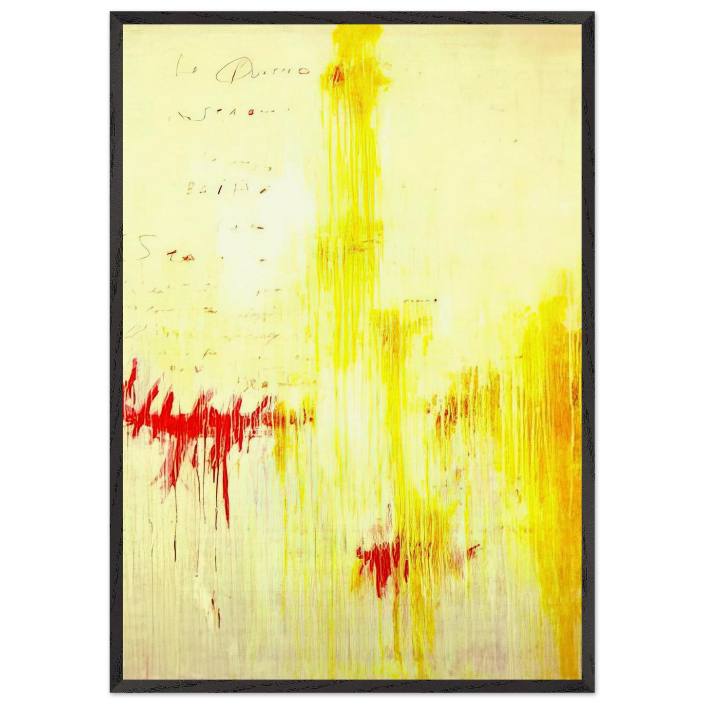 Quattro stagioni I Estate - Cy Twombly 70x100 cm / 28x40 inches Framed Art Print – Black Wooden Frame