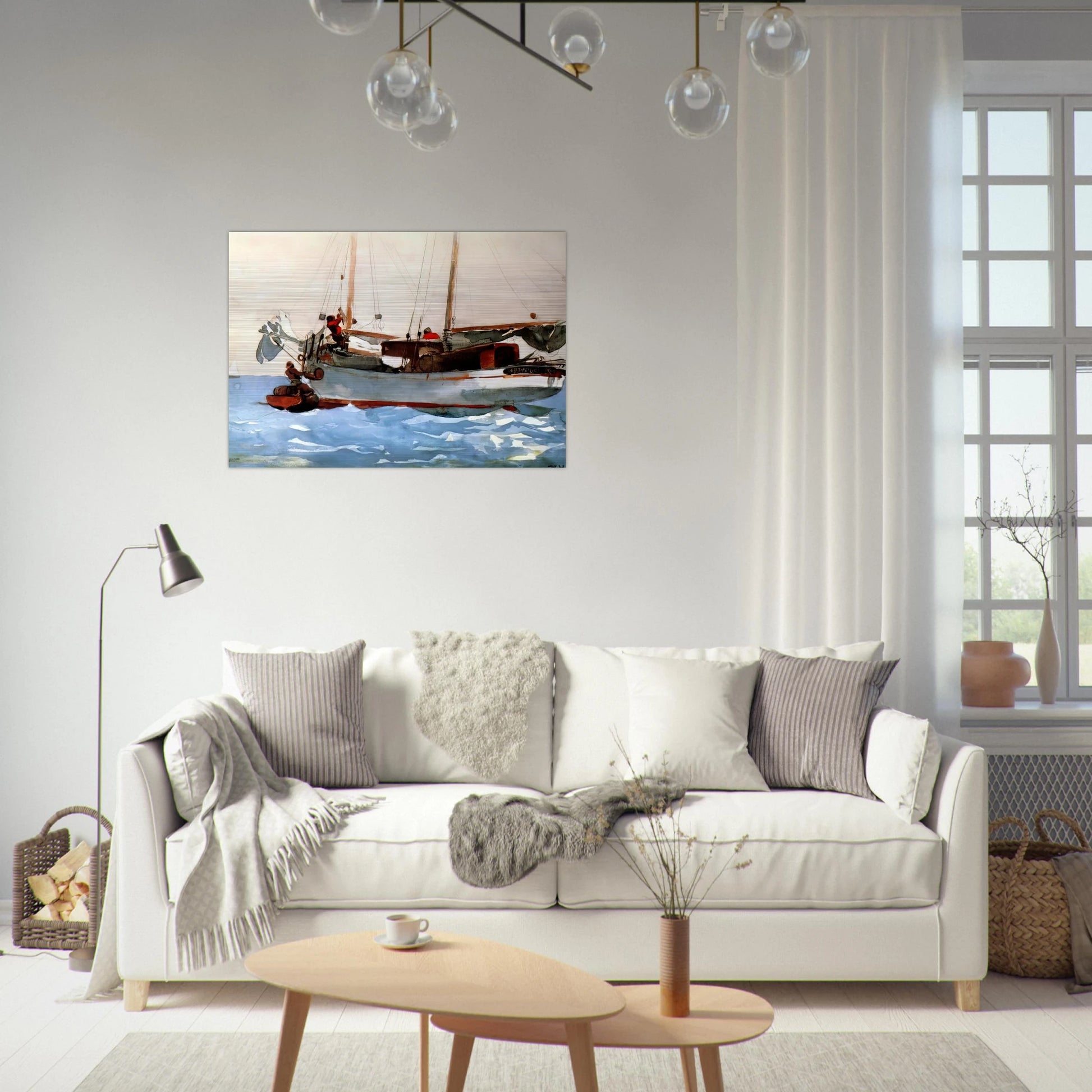 TAKING ON WET PROVISIONS - Winslow Homer Brushed Aluminum Print - 70x100 cm / 28x40 inches | Winslow Homer Aluminum Print | Winslow Homer Prints