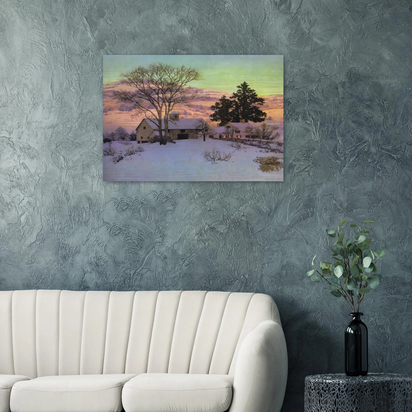 Afterglow - Maxfield Parrish Brushed Aluminum Print - 70x100 cm / 28x40 inches | Maxfield Parrish Aluminum Print | Maxfield Parrish Prints