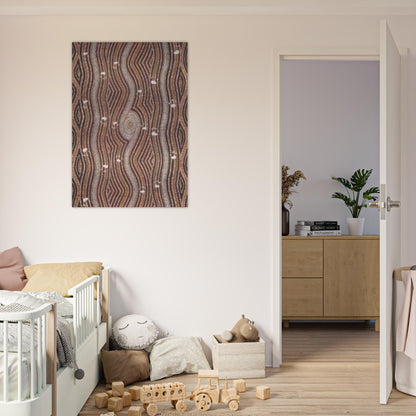 Possum Dreaming - 1985 - Clifford Possum Tjapaltjarri Brushed Aluminum Print - 70x100 cm / 28x40 inches | Clifford Possum Tjapaltjarri Aluminum Print | Clifford Possum Tjapaltjarri Prints