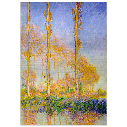 Poplars, Autumn, Pink Effect - claude monet Brushed Aluminum Print - 70x100 cm / 28x40 inches | claude monet Aluminum Print | claude monet Prints