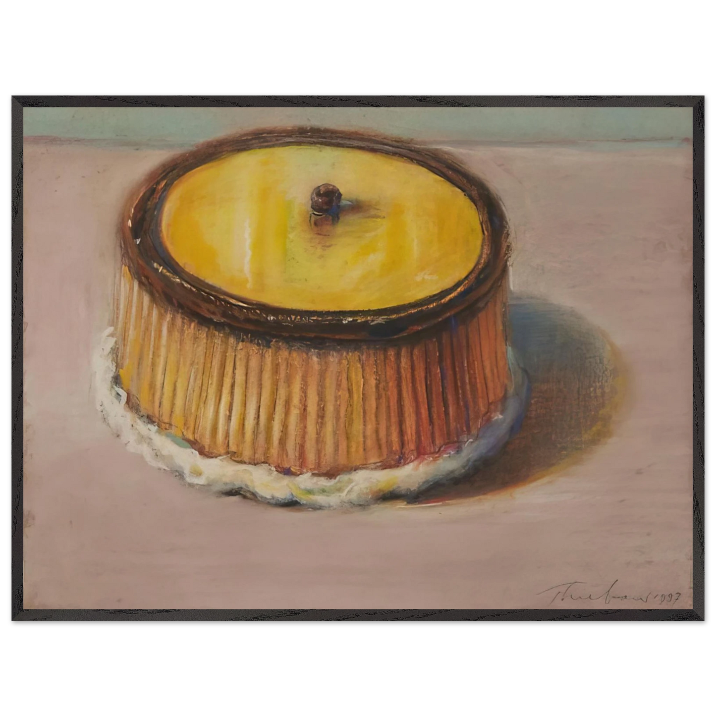 Wayne Thiebaud - Lemon Cake - 1997 Wall Art - 60x80 cm / 24x32 inches - Fine Art Poster - -