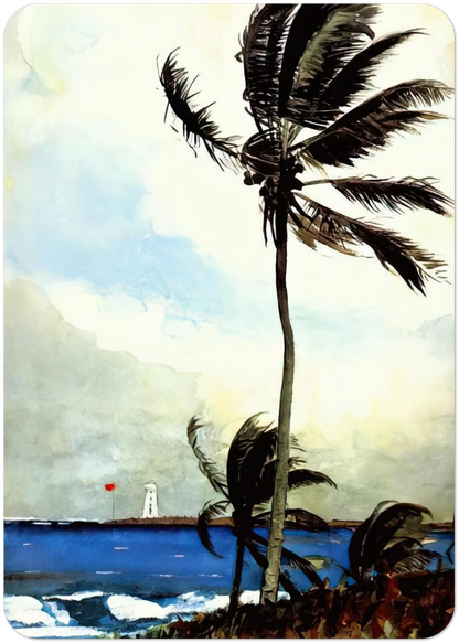 PALM TREE NASSAU By Winslow Homer Pack of 10 Post Cards | Winslow Homer Post Cards | A6 (10.5 x 14.8 cm) - 4.1 x 5.8 inches