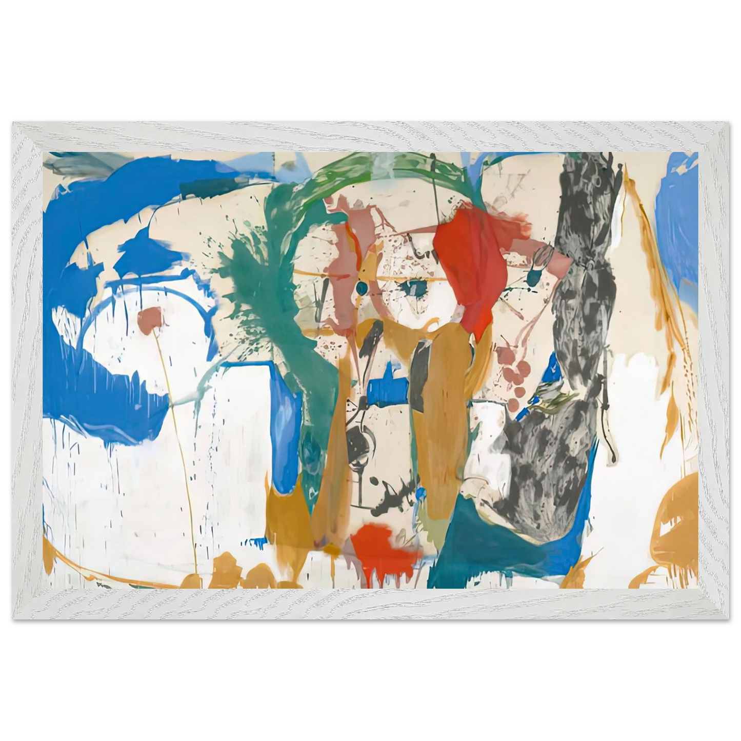 Helen Frankenthaler - Madridscape, 1959- Wall Art - 60x80 cm / 24x32 inches - Premium Wooden Framed Poster With Fine Art Paper-canvas - White frame