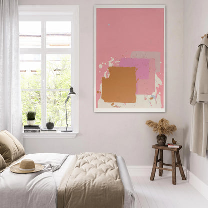 Brown Black on Pink - 1971 - John Hoyland Art Prints - 100x150 cm / 40x60″ inches | John Hoyland Poster | John Hoyland Prints