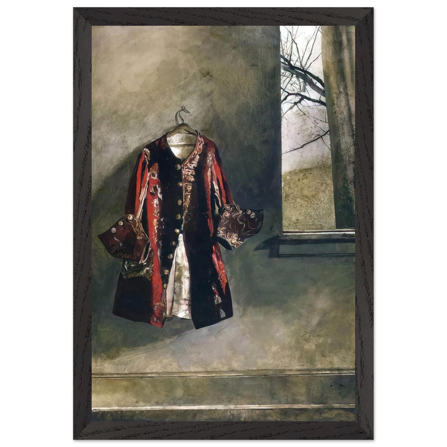 Andrew Wyeth - CURTAIN CALL Wall Art - 21x29.7 cm / 8x12" - Premium Wooden Framed Poster With Fine Art Paper-canvas - White frame