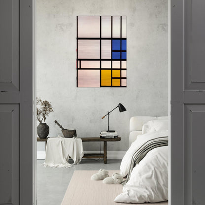 Composition N. 11 London with Blue, Red and Yellow - Piet Mondrian Brushed Aluminum Print - 70x100 cm / 28x40 inches | Piet Mondrian Aluminum Print | Piet Mondrian Prints