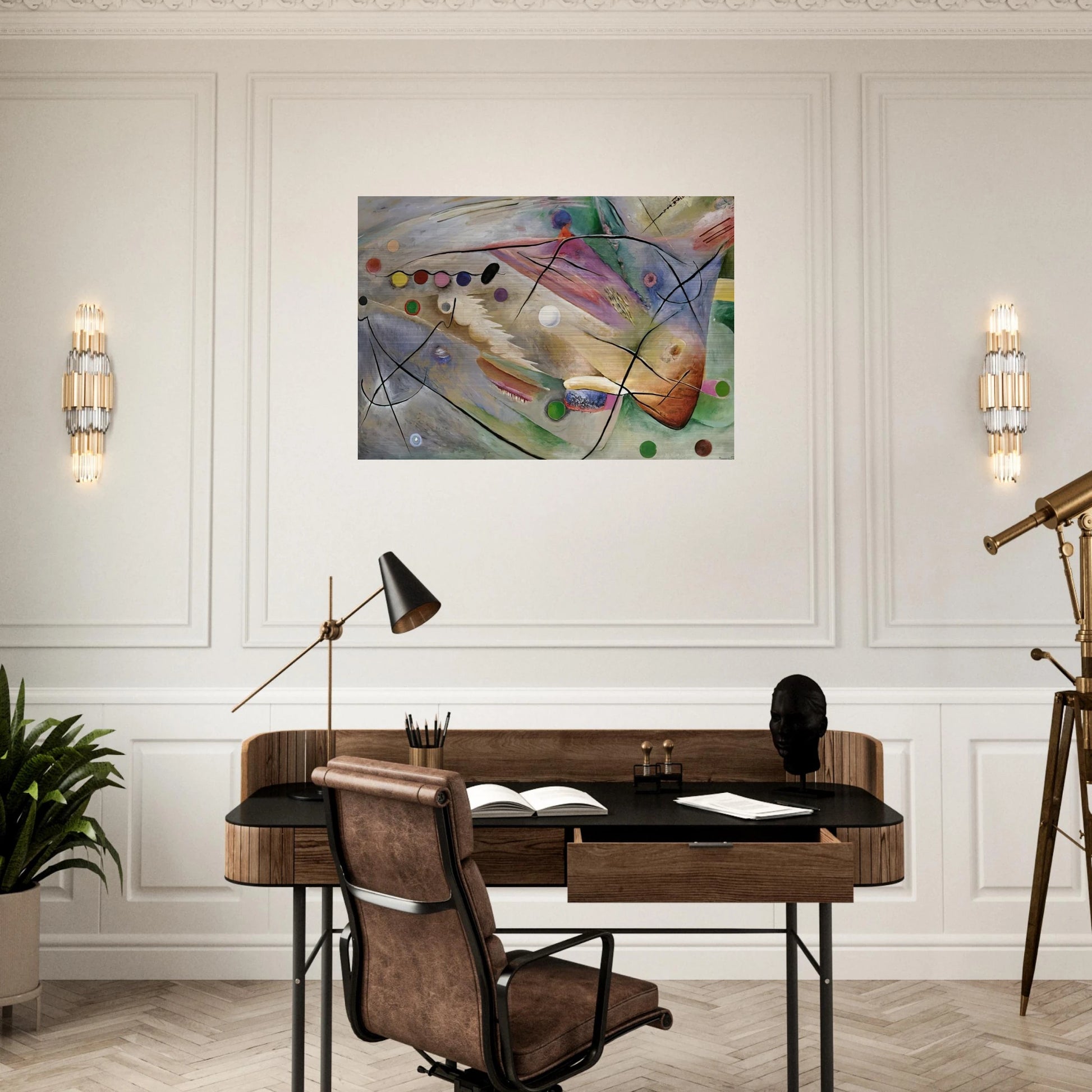 LINES 1922 - Rudolf Bauer Brushed Aluminum Print - 70x100 cm / 28x40 inches | Rudolf Bauer Aluminum Print | Rudolf Bauer Prints