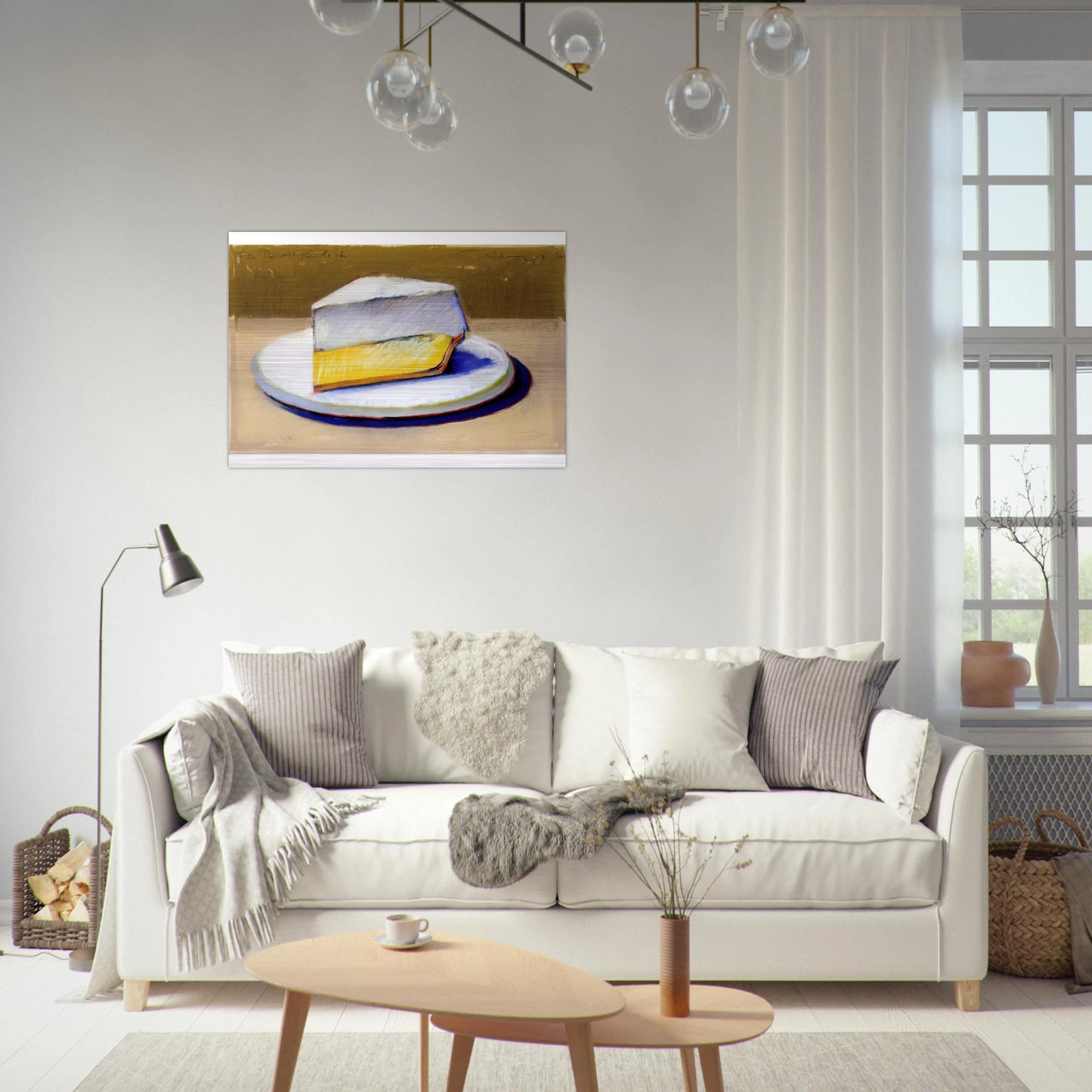 Lemon Meringue Pie - 1964 - Wayne Thiebaud Brushed Aluminum Print - 70x100 cm / 28x40 inches | Wayne Thiebaud Aluminum Print | Wayne Thiebaud Prints