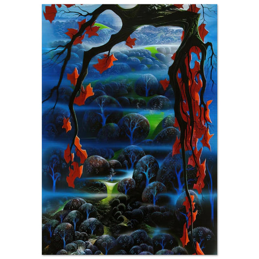 Valley of Dreams - Eyvind Earle Brushed Aluminum Print - 70x100 cm / 28x40 inches | Eyvind Earle Aluminum Print | Eyvind Earle Prints