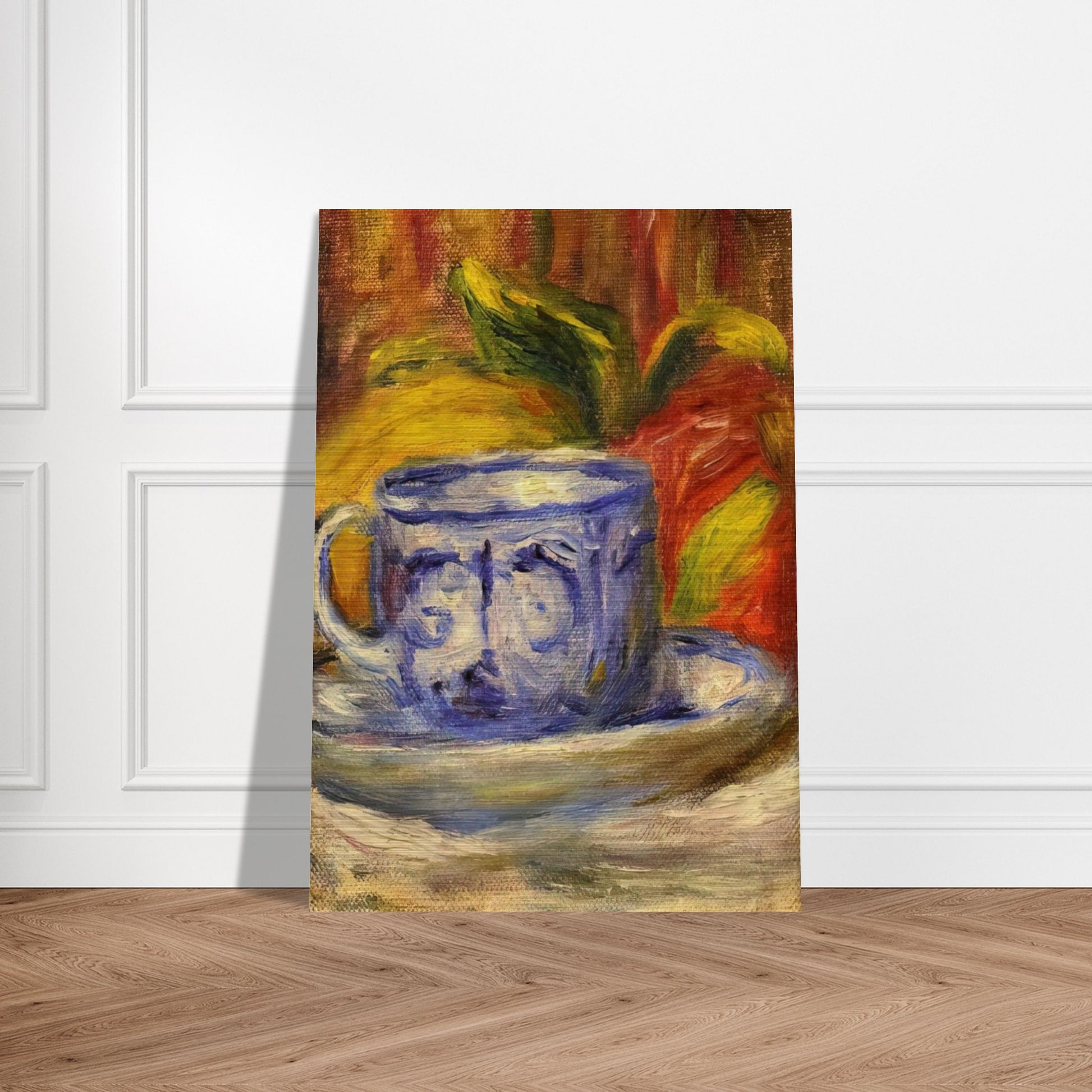 Cup and Fruit - Pierre-Auguste Renoir Brushed Aluminum Print - 70x100 cm / 28x40 inches | Pierre-Auguste Renoir Aluminum Print | Pierre-Auguste Renoir Prints
