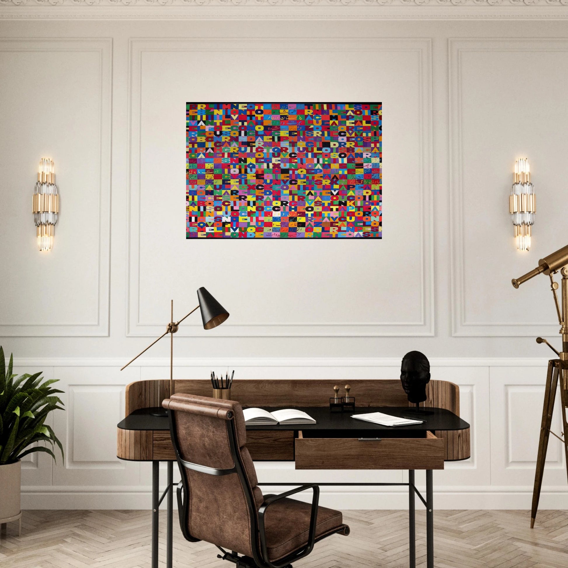 METTERE I VERBI ALL INFINITO MILLENOVECENTO OTTANTOTTO 1988 - Alighiero Boetti Brushed Aluminum Print - 70x100 cm / 28x40 inches | Alighiero Boetti Aluminum Print | Alighiero Boetti Prints