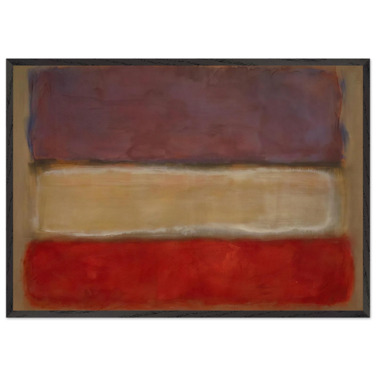 Untitled Purple White and Red - 1953 - Mark Rothko 70x100 cm / 28x40 inches Framed Art Print – Black Wooden Frame