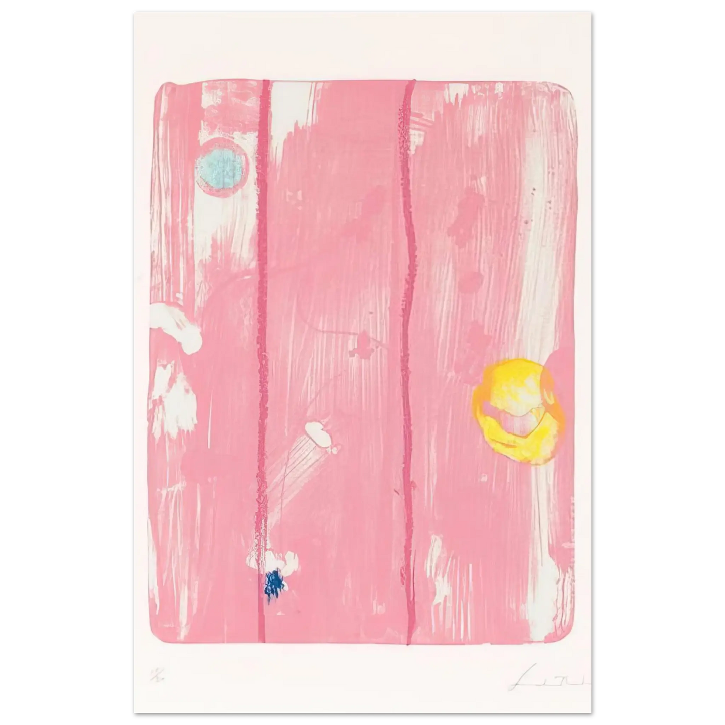 Helen Frankenthaler - Reflections VIII - 1995 Wall art - 21x29.7 cm / 8x12" - Premium Wooden Framed Poster With Fine Art Paper - Black frame