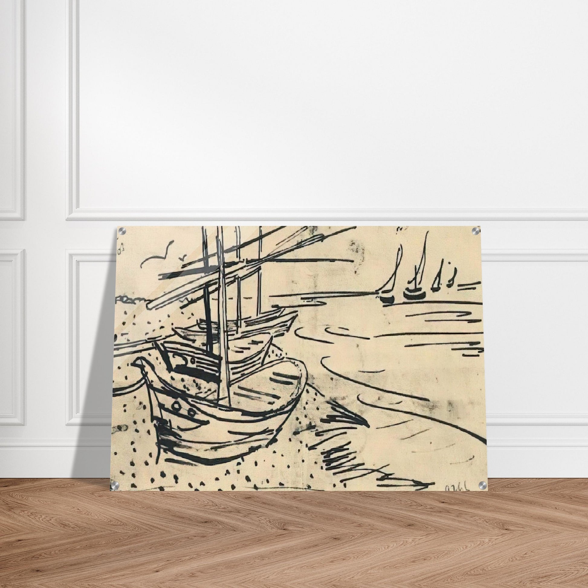 Fishing Boats on the Beach - Vincent van Gogh Acrylic Print - 70x100 cm / 28x40″ inches | Vincent van Gogh Wall Art | Vincent van Gogh Prints