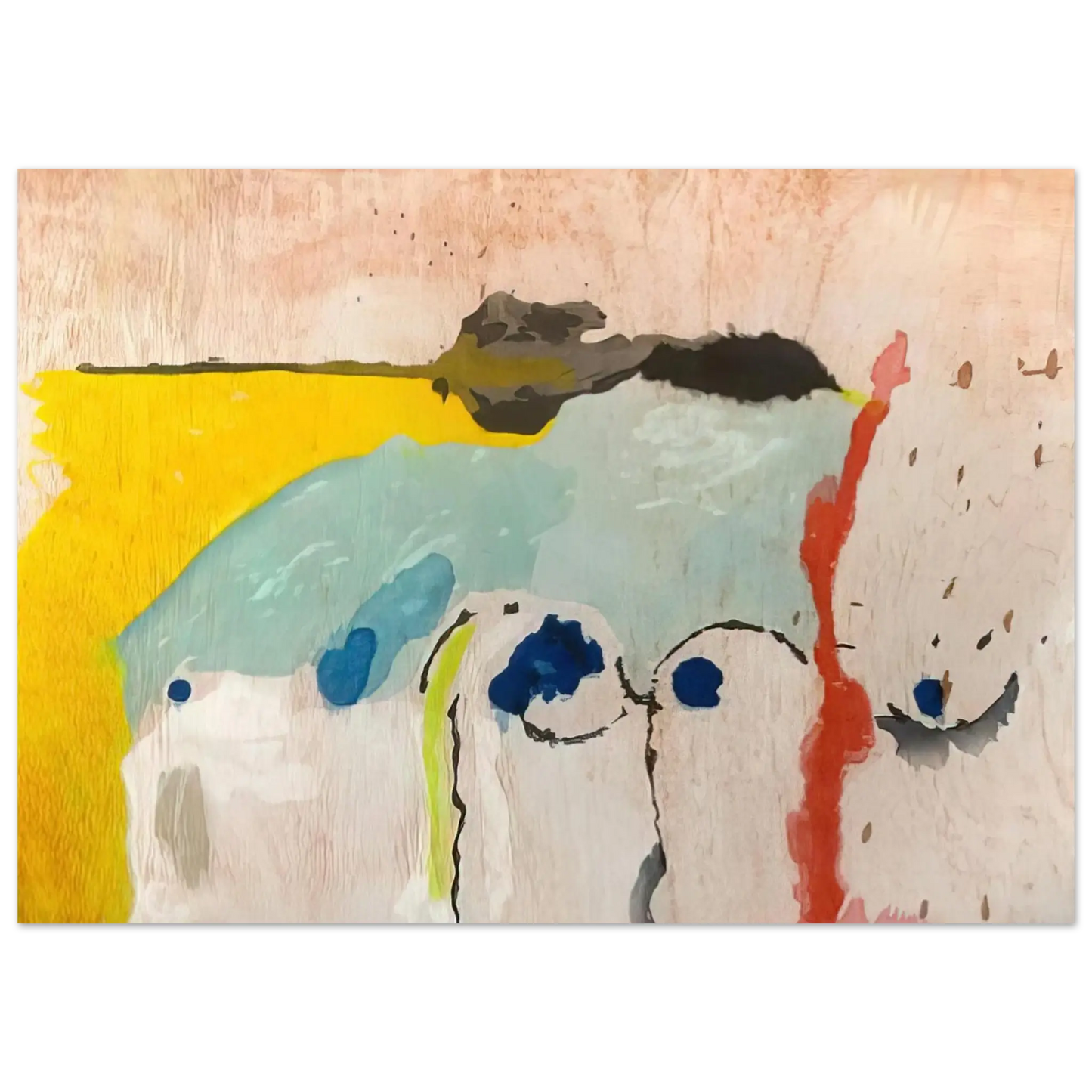Helen Frankenthaler - Tales of Genji I - 1998 Wall art - 15x20 cm / 6x8 Inches - Premium Wooden Framed Poster With Fine Art Paper - Wood frame