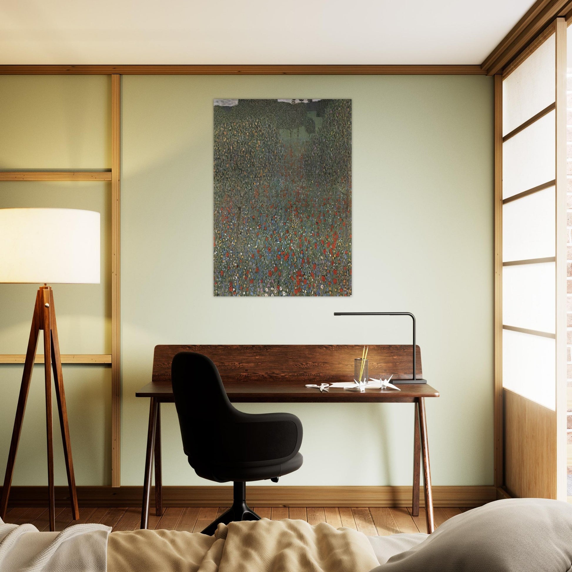 POPPY FIELD - Gustav Klimt Brushed Aluminum Print - 70x100 cm / 28x40 inches | Gustav Klimt Aluminum Print | Gustav Klimt Prints