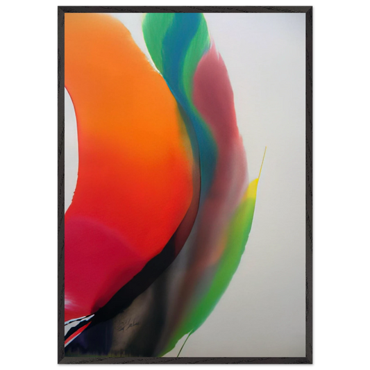 Phenomena Montezumas Band - 1972 - Paul Jenkins 70x100 cm / 28x40 inches Framed Art Print – Black Wooden Frame