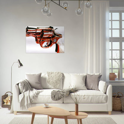 Gun - Andy Warhol Brushed Aluminum Print - 70x100 cm / 28x40 inches | Andy Warhol Aluminum Print | Andy Warhol Prints