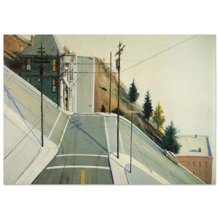 Wayne Thiebaud - 24th Street Intersection - 1977 Wall Art - 60x80 cm / 24x32 inches - Fine Art Poster - -