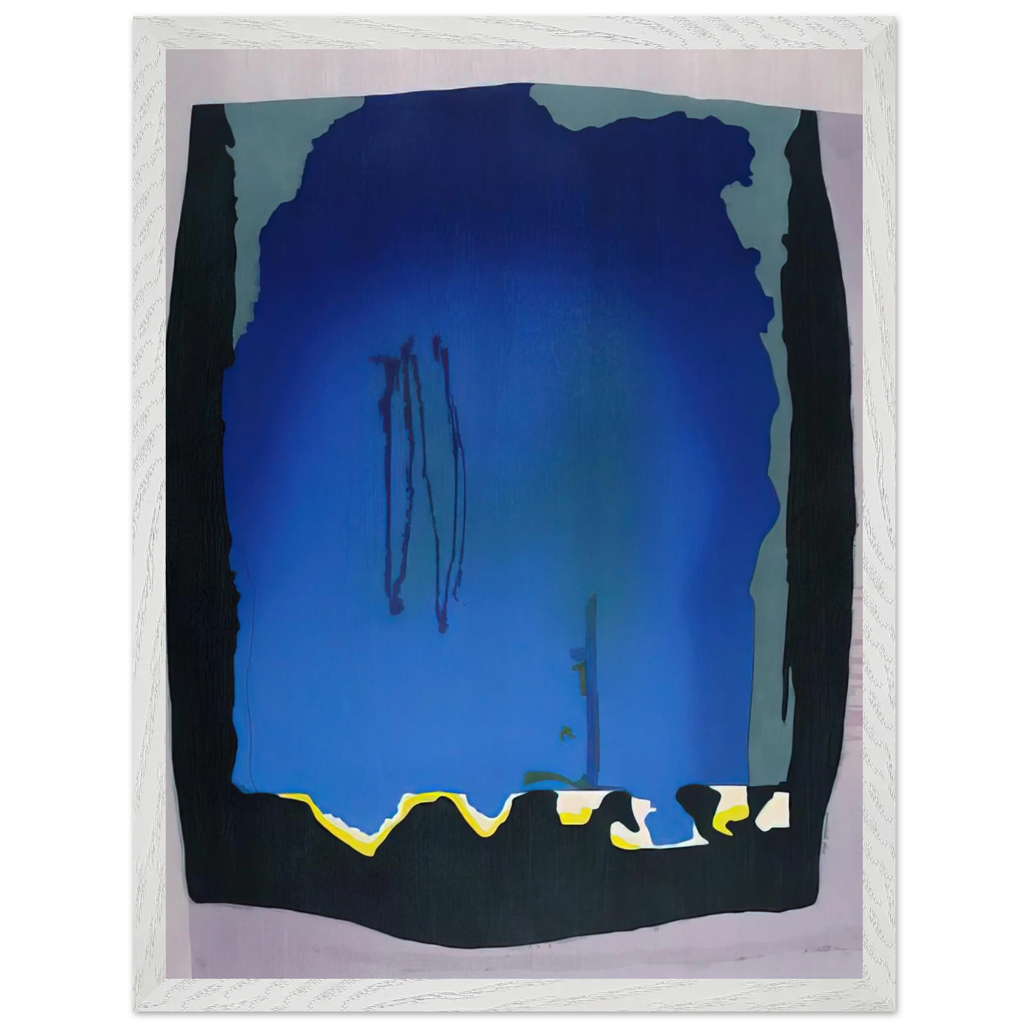 Helen Frankenthaler - Freefall - 1992 Wall art - 70x100 cm / 28x40 inches - Premium Wooden Framed Poster With Fine Art Paper-canvas - Black frame