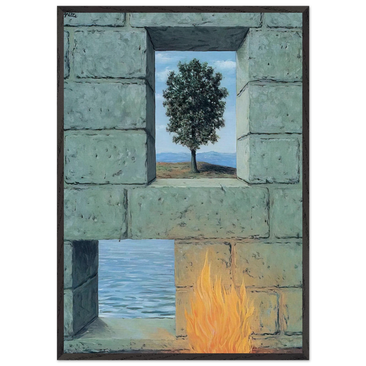 MENTAL COMPLACENCY 1950 - Rene Magritte 70x100 cm / 28x40 inches Framed Art Print – Black Wooden Frame