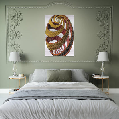 SPHERE SPIRALS - MC Escher Brushed Aluminum Print - 70x100 cm / 28x40 inches | MC Escher Aluminum Print | MC Escher Prints