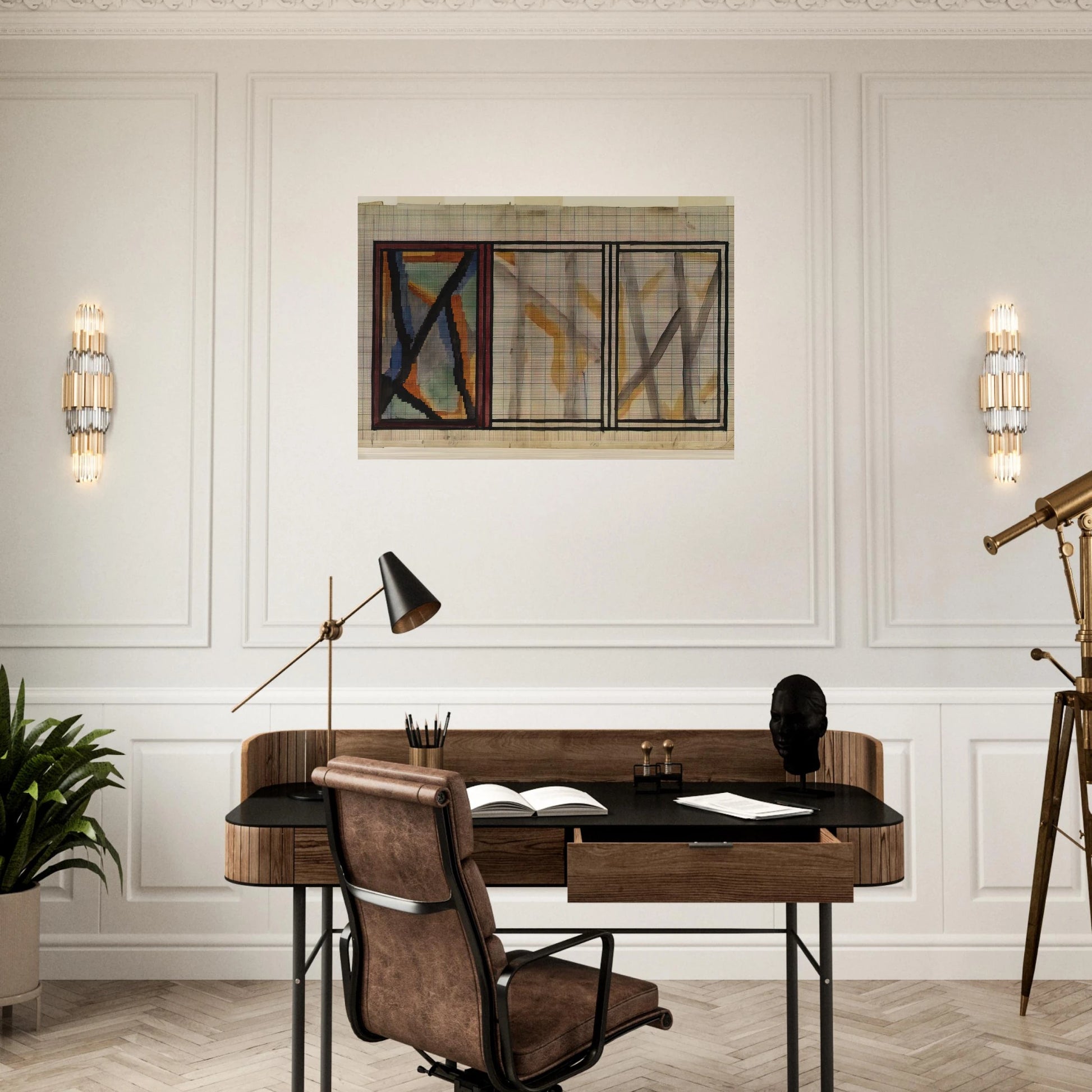 PRELIMINARY DESIGN FOR LADY HAMILTON RUG 1914 - Vanessa Bell Brushed Aluminum Print - 70x100 cm / 28x40 inches | Vanessa Bell Aluminum Print | Vanessa Bell Prints