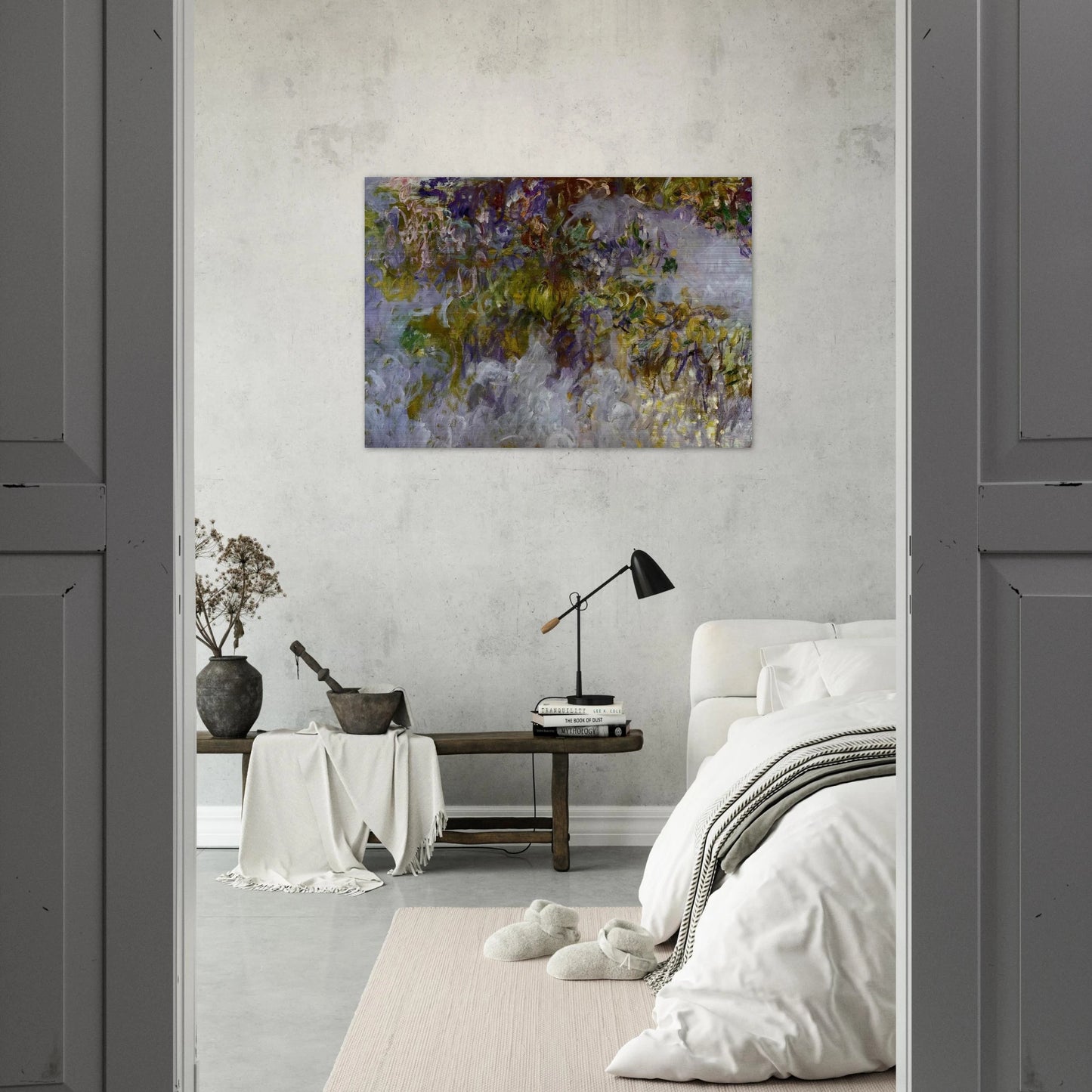 Wisteria left half - claude monet Brushed Aluminum Print - 70x100 cm / 28x40 inches | claude monet Aluminum Print | claude monet Prints