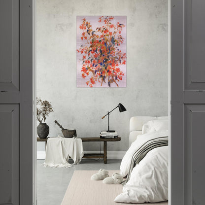 Still Life with Fuscias - Pierre-Auguste Renoir Brushed Aluminum Print - 70x100 cm / 28x40 inches | Pierre-Auguste Renoir Aluminum Print | Pierre-Auguste Renoir Prints