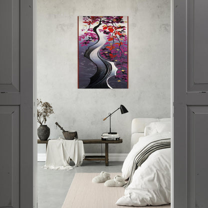 Twisted Tree - Eyvind Earle Brushed Aluminum Print - 70x100 cm / 28x40 inches | Eyvind Earle Aluminum Print | Eyvind Earle Prints