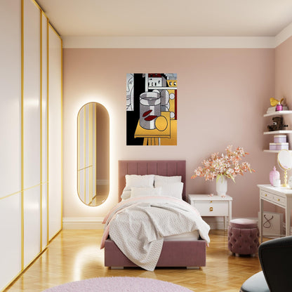 STILL LIFE WITH GOLDFISH 1974 - Roy Lichtenstein Brushed Aluminum Print - 70x100 cm / 28x40 inches | Roy Lichtenstein Aluminum Print | Roy Lichtenstein Prints
