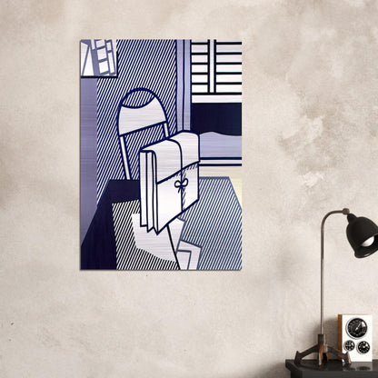 STILL LIFE WITH DOSSIER 1976 - Roy Lichtenstein Brushed Aluminum Print - 70x100 cm / 28x40 inches | Roy Lichtenstein Aluminum Print | Roy Lichtenstein Prints