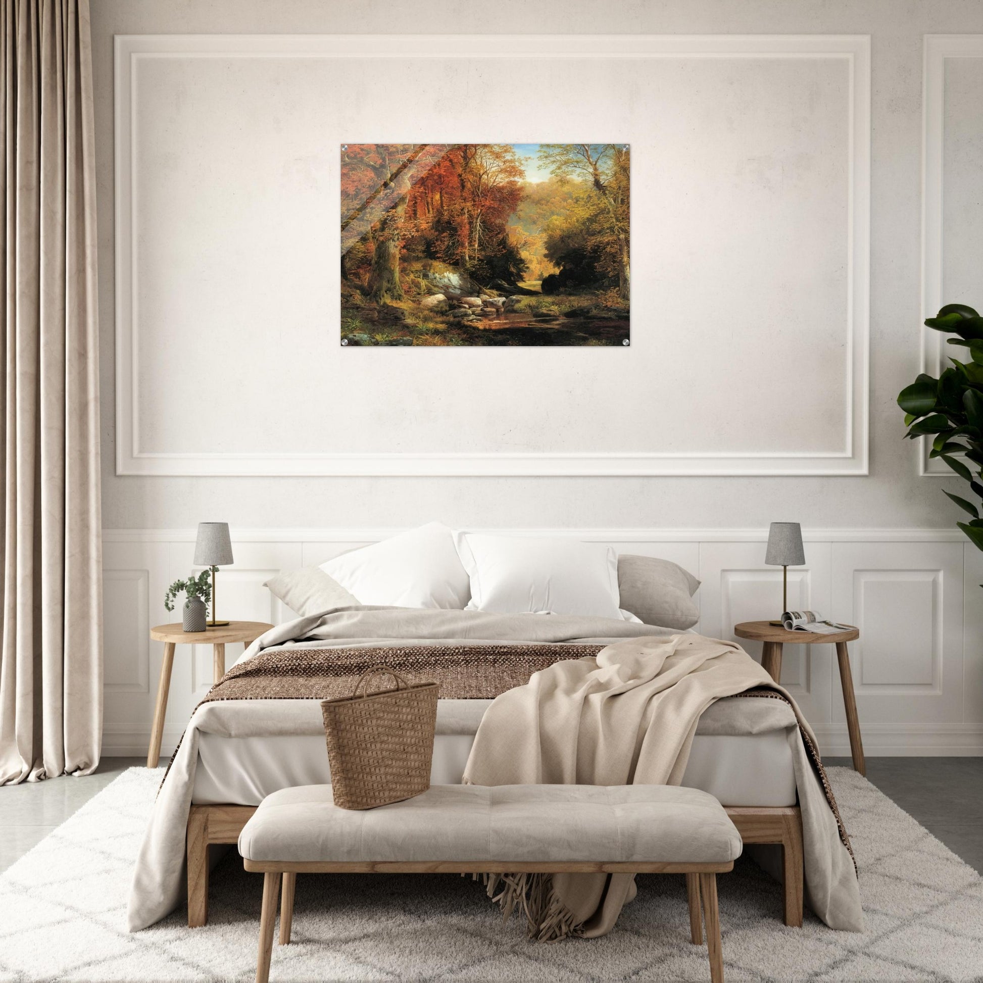 Cresheim Glen, Wissahickon, Autumn - Thomas Moran Acrylic Print - 70x100 cm / 28x40″ inches | Thomas Moran Wall Art | Thomas Moran Prints
