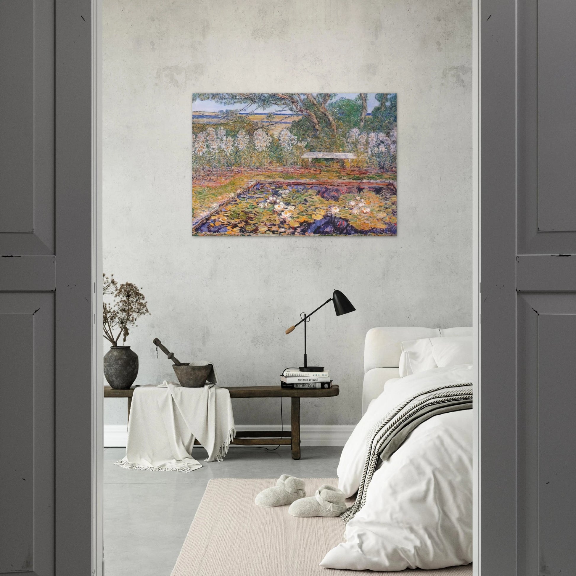 A long island garden - Childe Hassam Brushed Aluminum Print - 70x100 cm / 28x40 inches | Childe Hassam Aluminum Print | Childe Hassam Prints