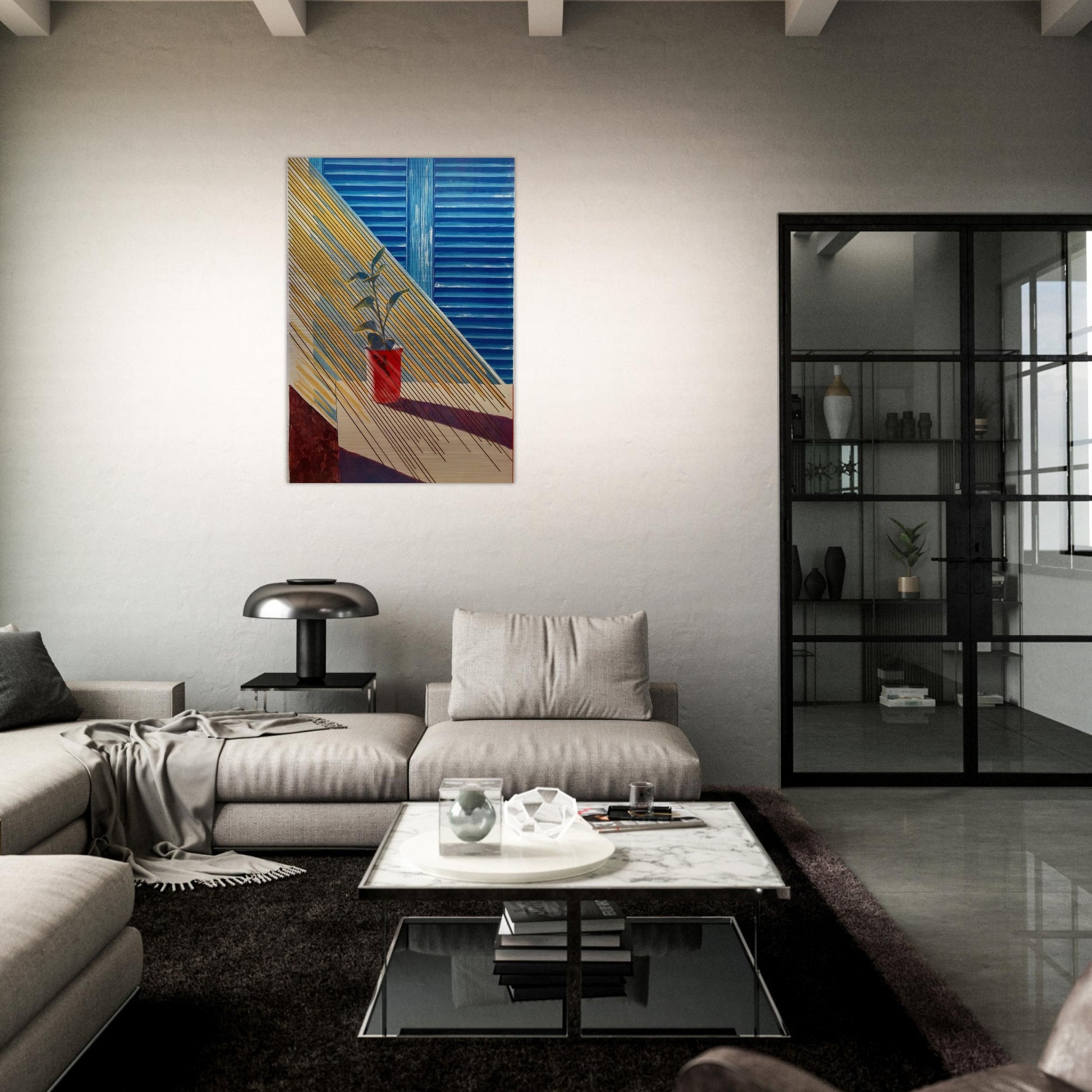 David Hockney - David Hockney Brushed Aluminum Print - 70x100 cm / 28x40 inches | David Hockney Aluminum Print | David Hockney Prints