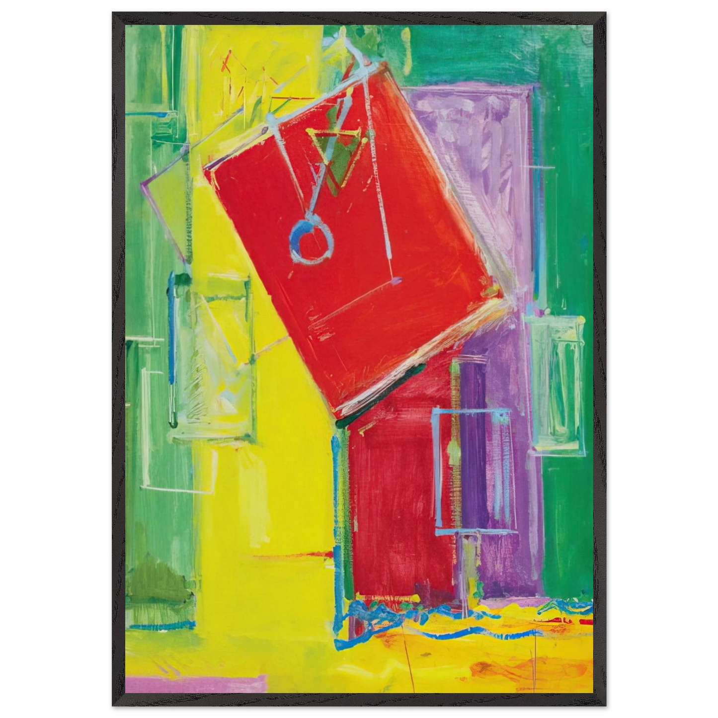 Untitled N7 - Hans Hofmann 70x100 cm / 28x40 inches Framed Art Print – Black Wooden Frame