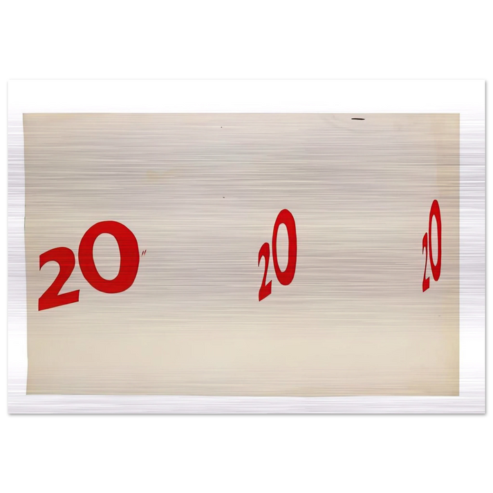 20 20 20 1962 - Edward Ruscha Brushed Aluminum Print - 70x100 cm / 28x40 inches | Edward Ruscha Aluminum Print | Edward Ruscha Prints