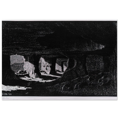 CAVE DWELLINGS NEAR SPERLINGA SICILY - MC Escher Brushed Aluminum Print - 70x100 cm / 28x40 inches | MC Escher Aluminum Print | MC Escher Prints