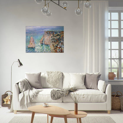 The Rock Needle and the Porte d'Aval - claude monet Brushed Aluminum Print - 70x100 cm / 28x40 inches | claude monet Aluminum Print | claude monet Prints