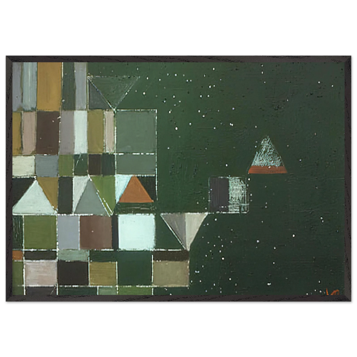 Square Motif Green  Lilac - 1948 - Victor Pasmore 70x100 cm / 28x40 inches Framed Art Print – Black Wooden Frame