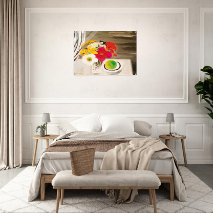 Still Life with Fruit and Flowers - 1988 - Mary Fedden Acrylic Print - 70x100 cm / 28x40″ inches